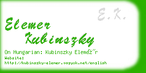 elemer kubinszky business card